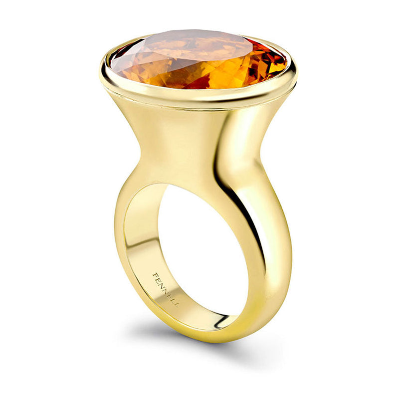 Madeira Citrine Trumpet Ring