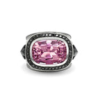 Morganite & Black Diamond Knights Ring