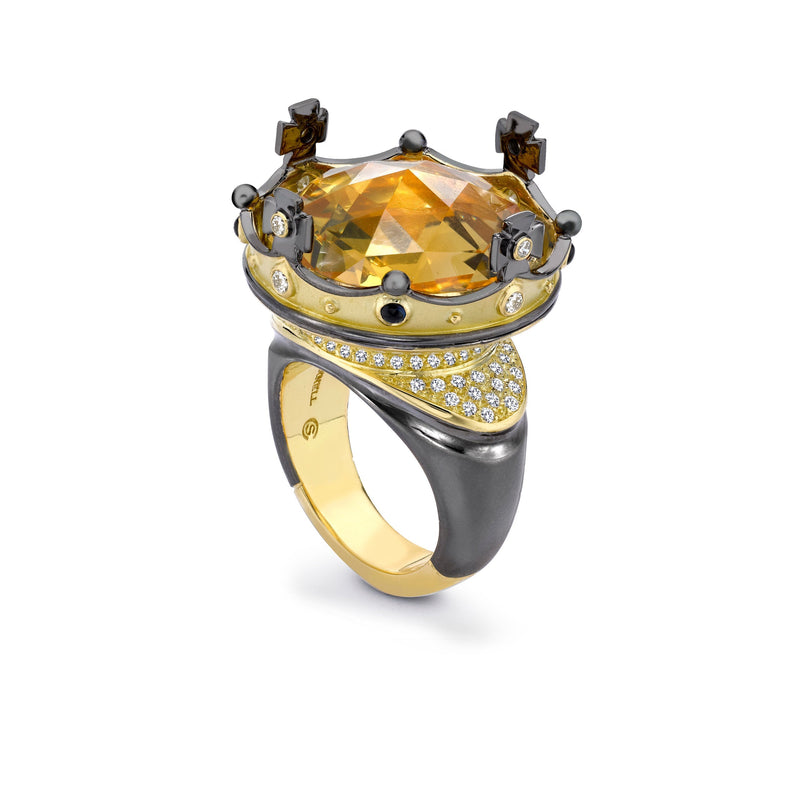 Citrine Coronet Ring