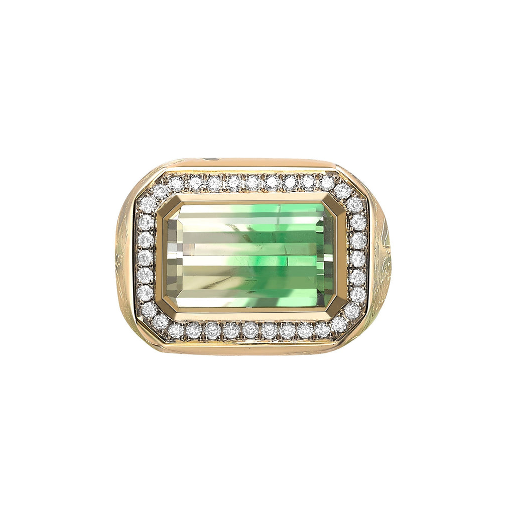 Bi-Colour Tsavorite Winter to Spring Ring