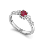 Ruby Blossom Posy Ring