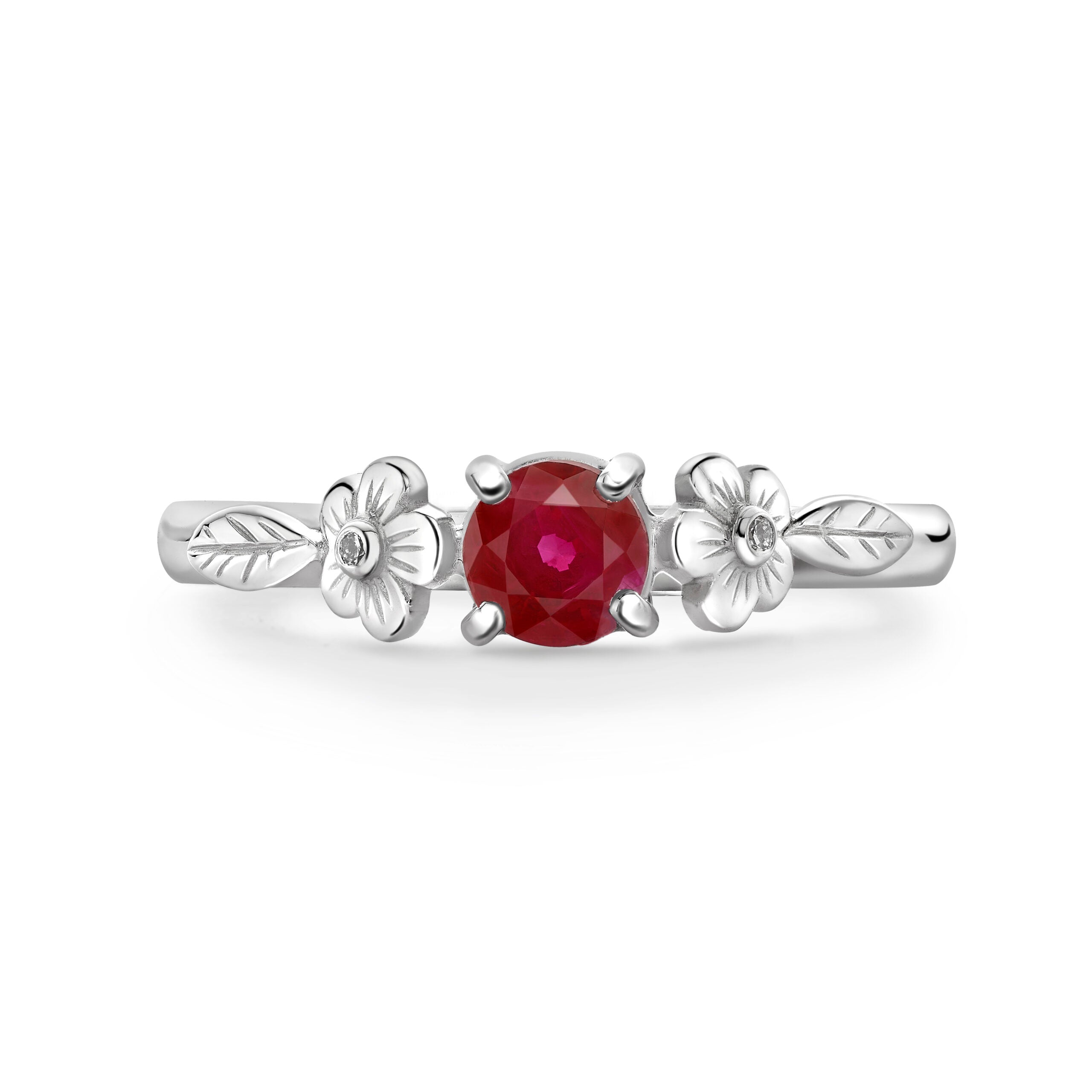 Ruby Blossom Posy Ring