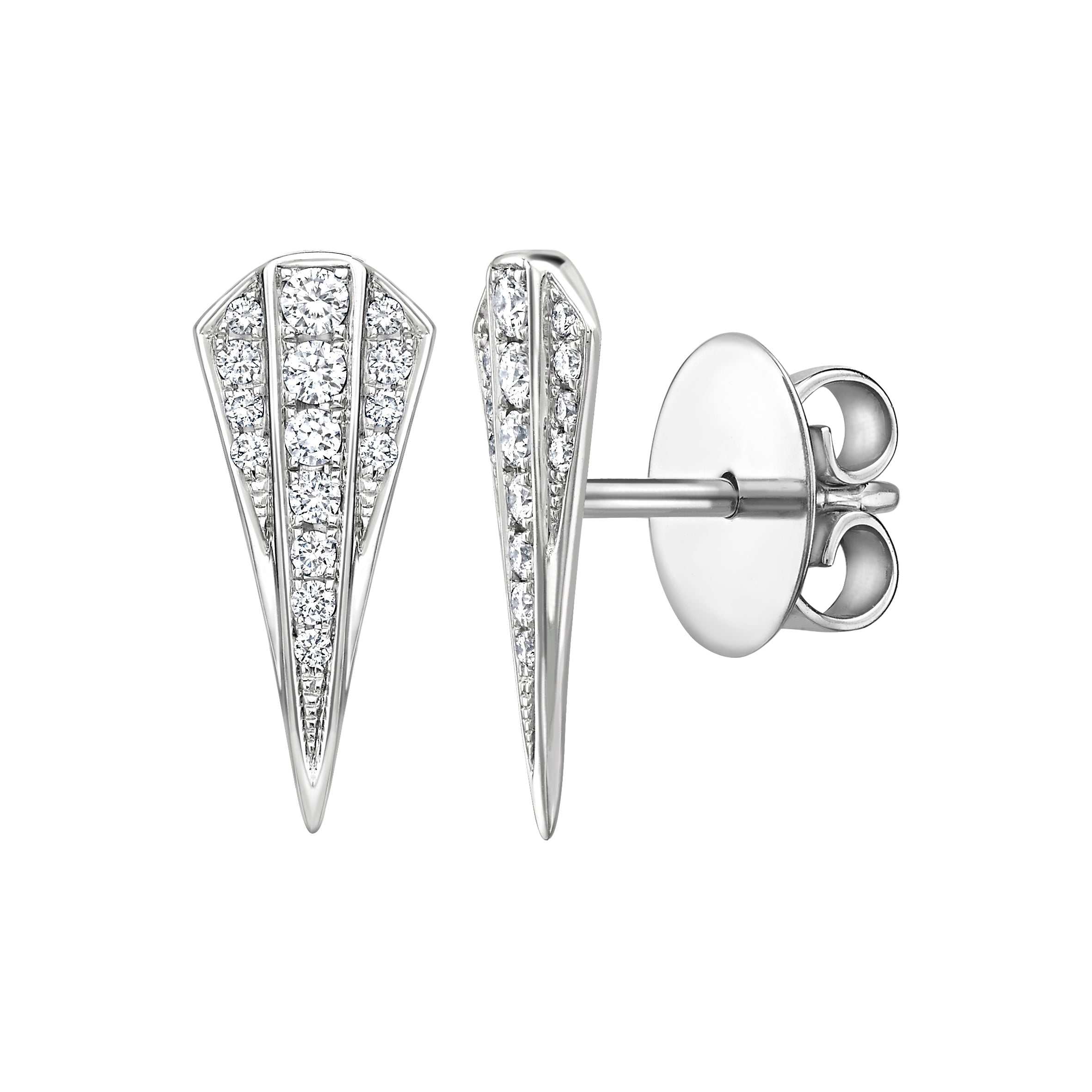 Diamond Quiver Stud Earrings