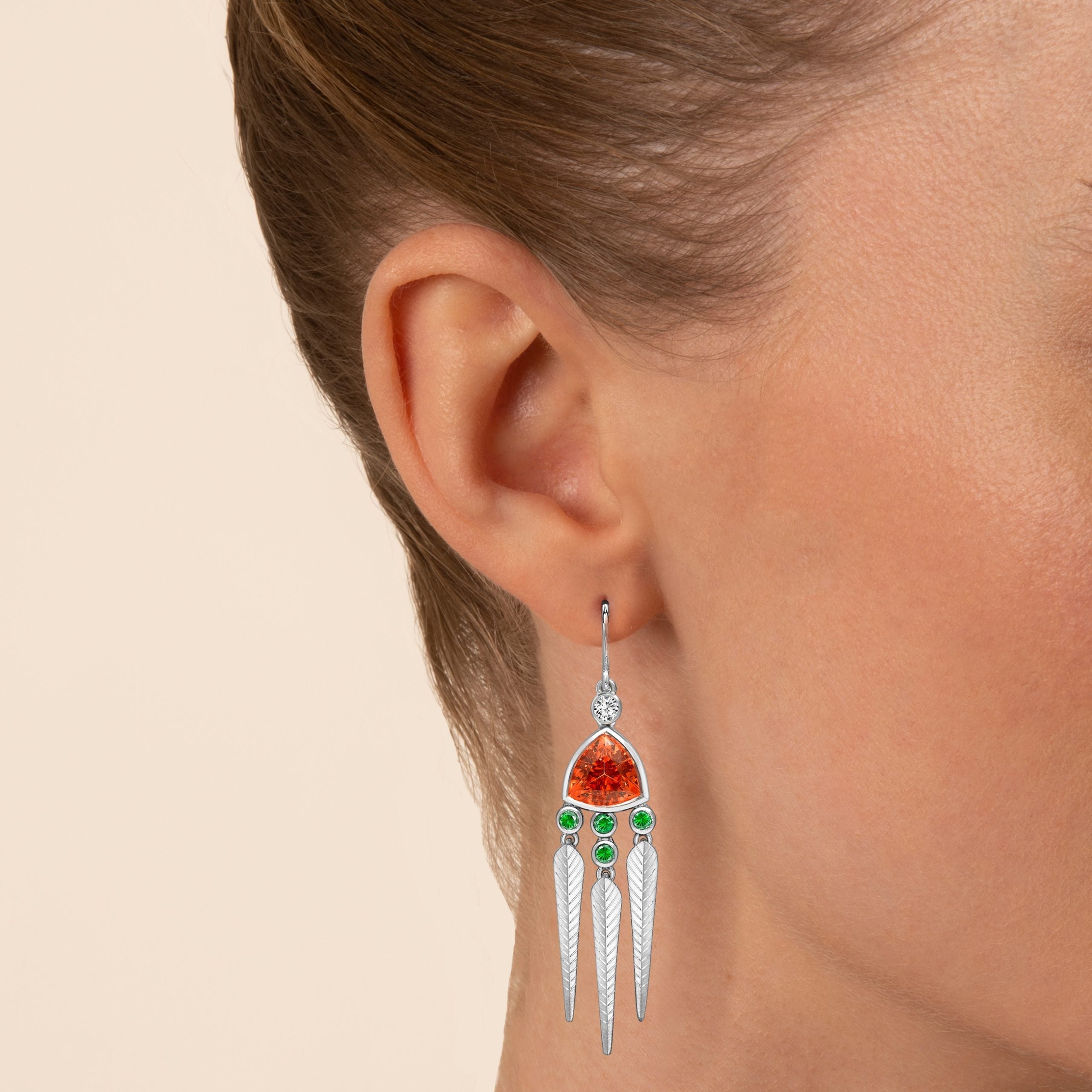 Orange & Green Garnet Daydreamer Earrings