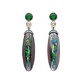 Demantoid Garnet and Opal Drop Earrings