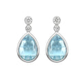 Aquamarine and Diamond Briolette Drop Earrings