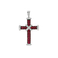 Baby Diamond and Ruby Cross Pendant