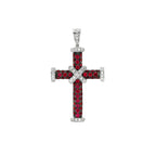 Baby Diamond and Ruby Cross Pendant