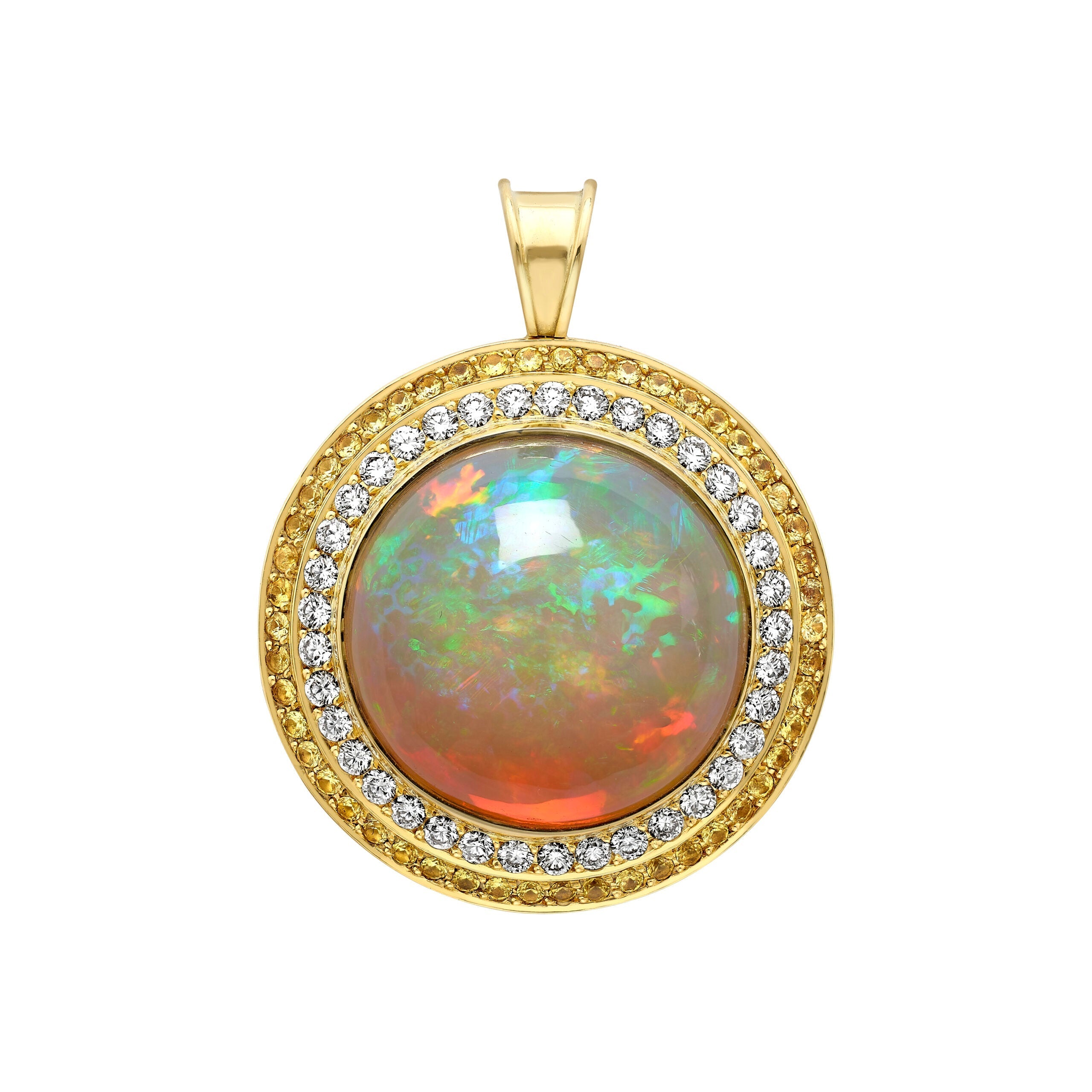 Opal, Sapphire and Diamond Ripple Locket