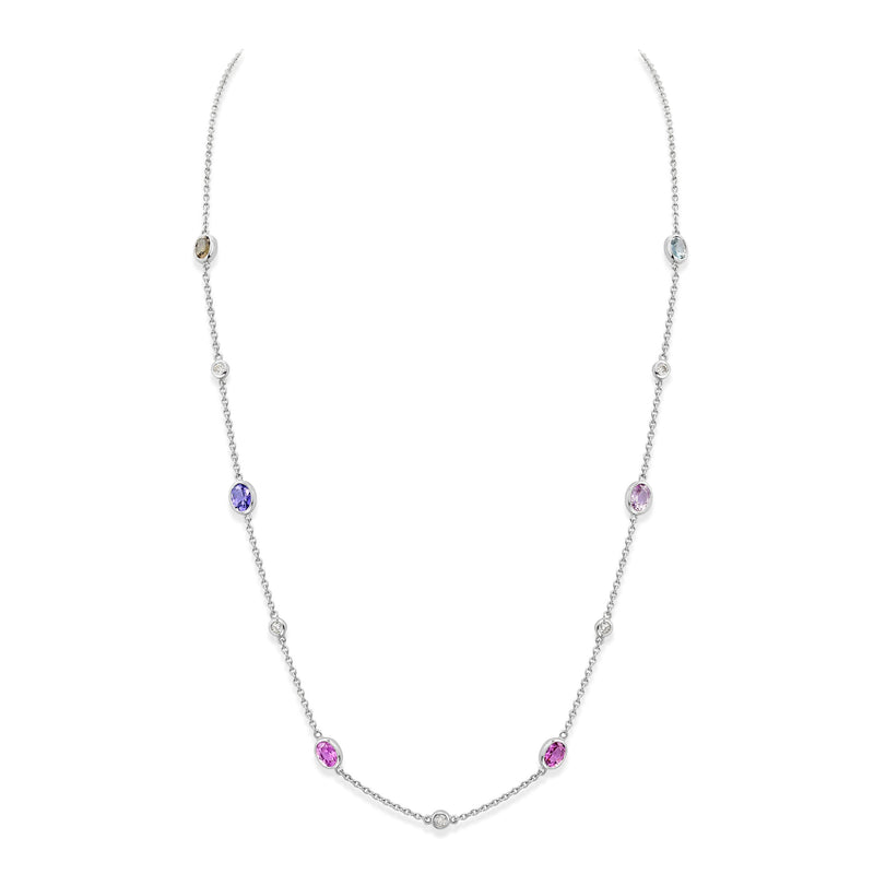 Oval Cut Motley Necklace