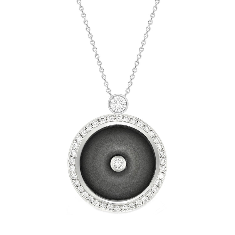 Obsidian & Diamond Pendant