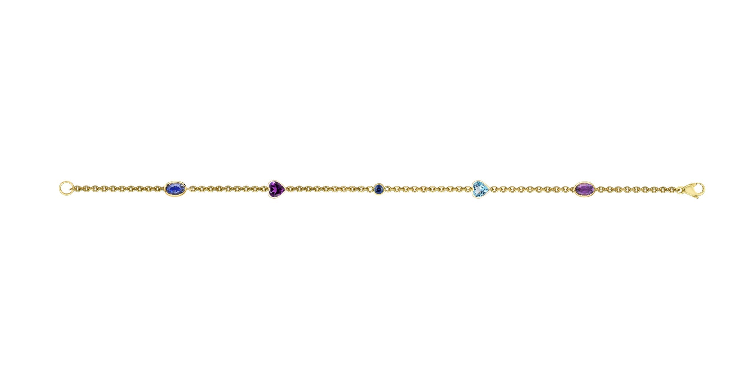 Motley Blue and Purple Multi Gemstone Bracelet