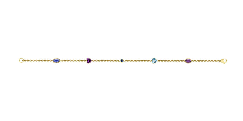 Motley Blue and Purple Multi Gemstone Bracelet