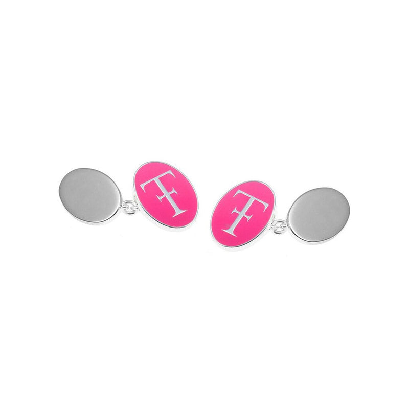 TF Pink Enamel Oval Cufflinks