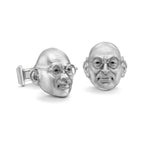 Silver Ghandi Portrait Cufflinks