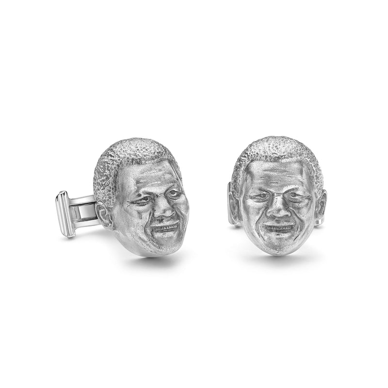 Silver Nelson Mandela Portrait Cufflinks