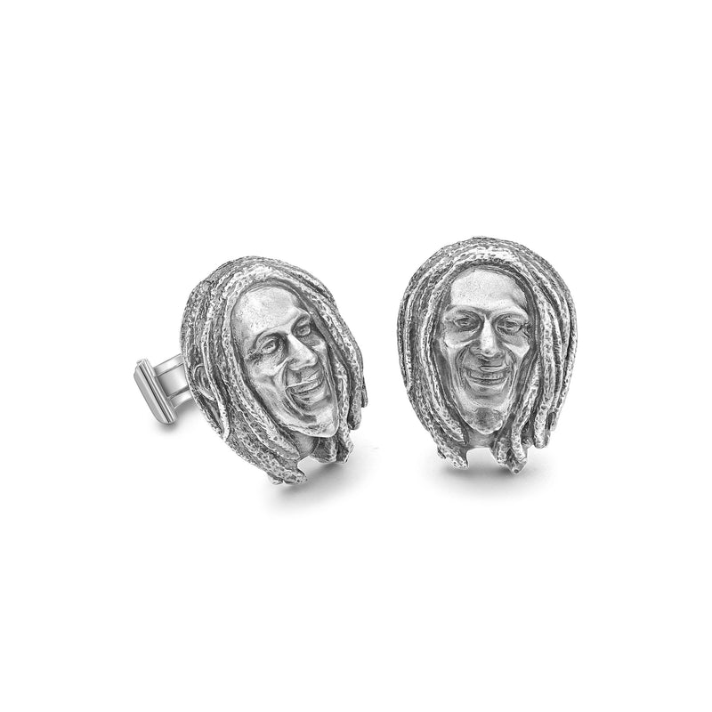 Silver Bob Marley Portrait Cufflinks