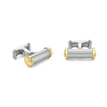 White & Yellow Gold Fluted Column Cufflinks