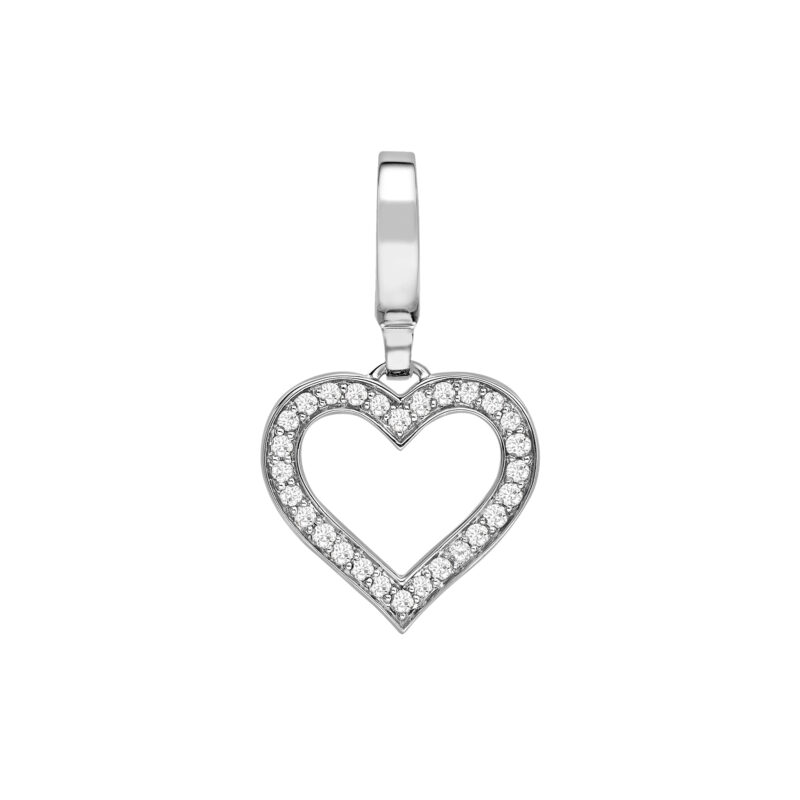 Diamond Heart Outline Charm Theo Fennell Ltd