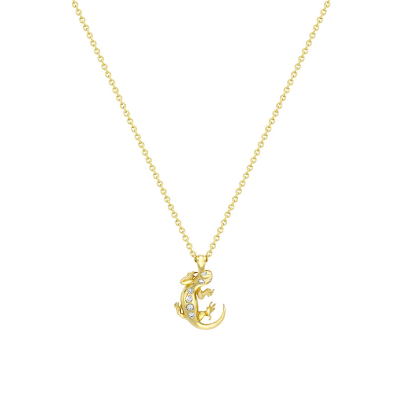 Gold & Diamond Small Salamander Pendant & Chain - Theo Fennell Ltd