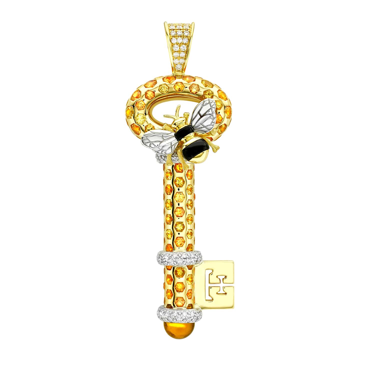 Lockit Key pendant, white gold and diamonds - Categories Q93004